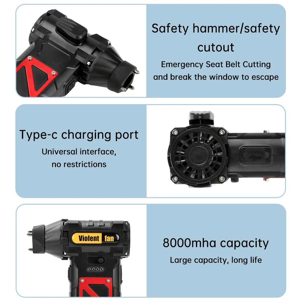 P30 110000RPM Handheld Air Blower Built-in 8000mah Rechargeable Type-C Dust Blower Brushless Motor Violent Fan