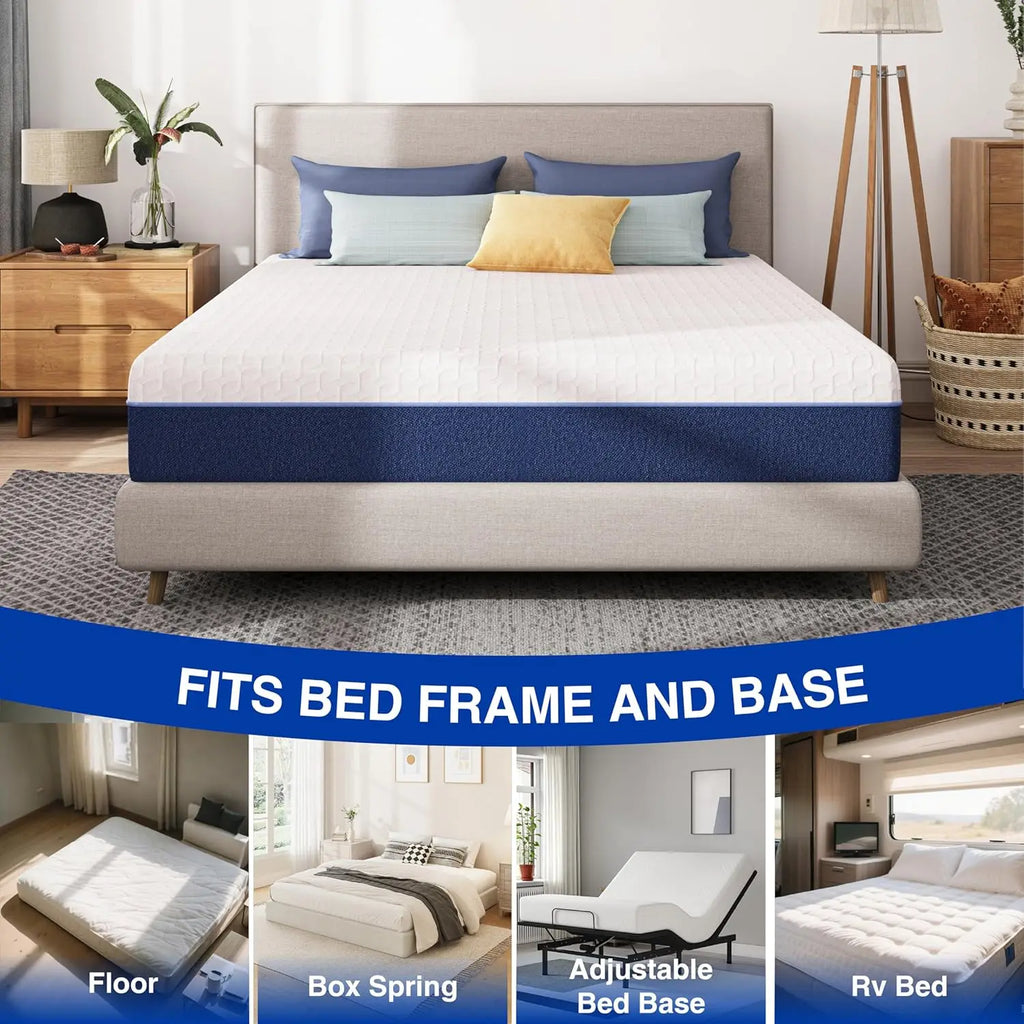 6 Inch Full Gel Cooling Memory Foam Mattress Pressure Relief Medium Firm Support Mattress in a Box CertiPUR-US Certified