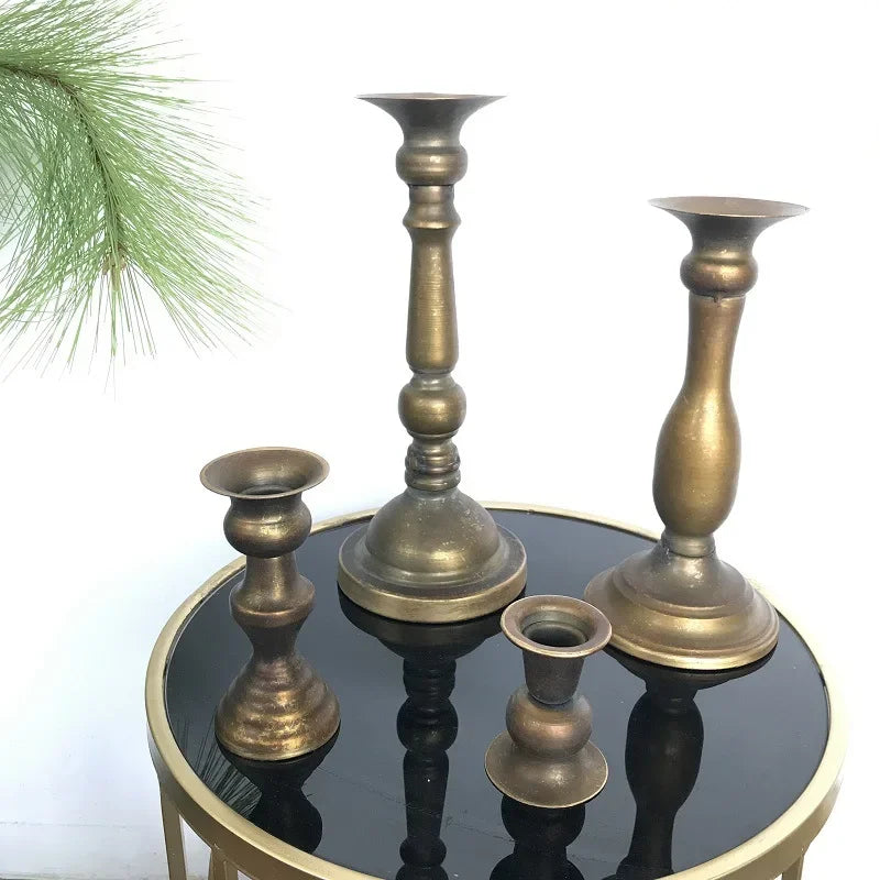 Single Headed Metal Candlestick Romantic Wedding Decorations Iron Art Candle Holders Living Room Candlelight Dinner Decoration