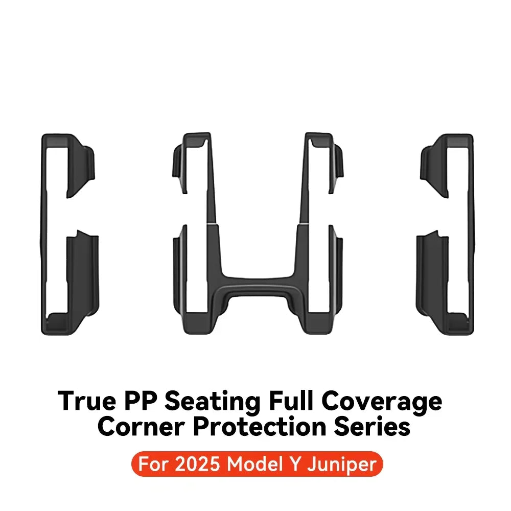 YZ For Tesla Model Y 2021-2025 TPE Under Seat Corner Guard Seat Slide Rails Protector Cover Anti-Kick Decor Flocking Accessories