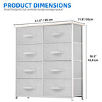 8-Drawer Fabric Dresser Storage Organizer with Sturdy Metal Frame Bedroom Closet Living Room Easy Assembly Modern Design