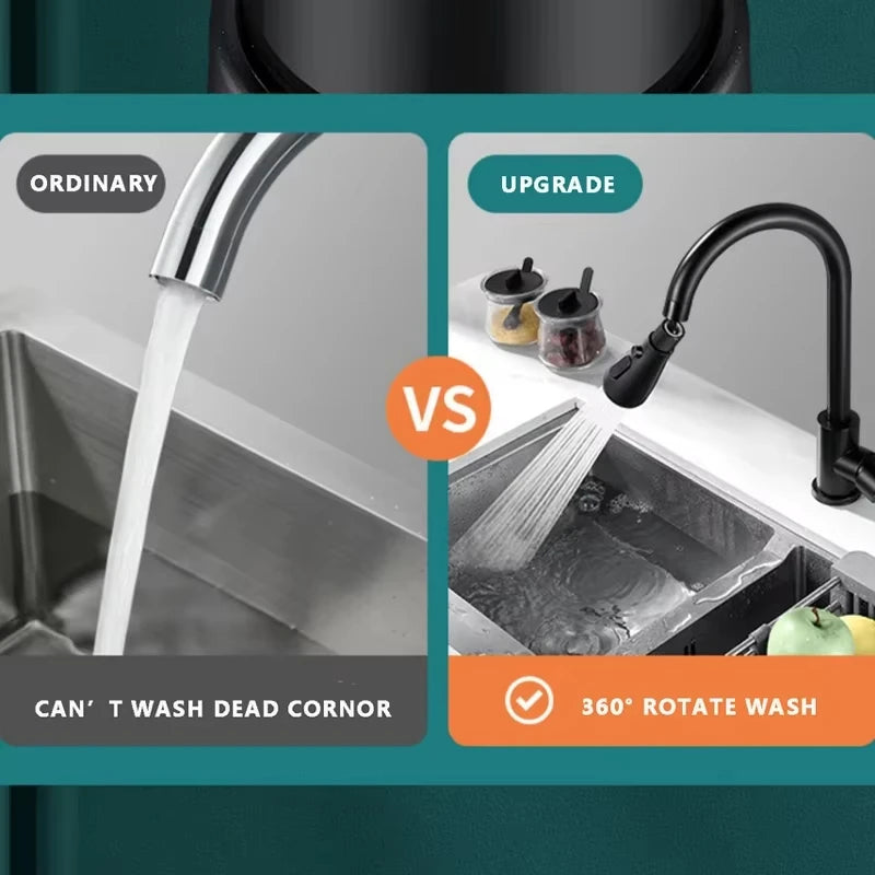Universal 360° Swivel Kitchen Faucet 3 In 1 Kitchen Faucet Extender Multi-Mode Splashproof Power Flush Faucet Booster