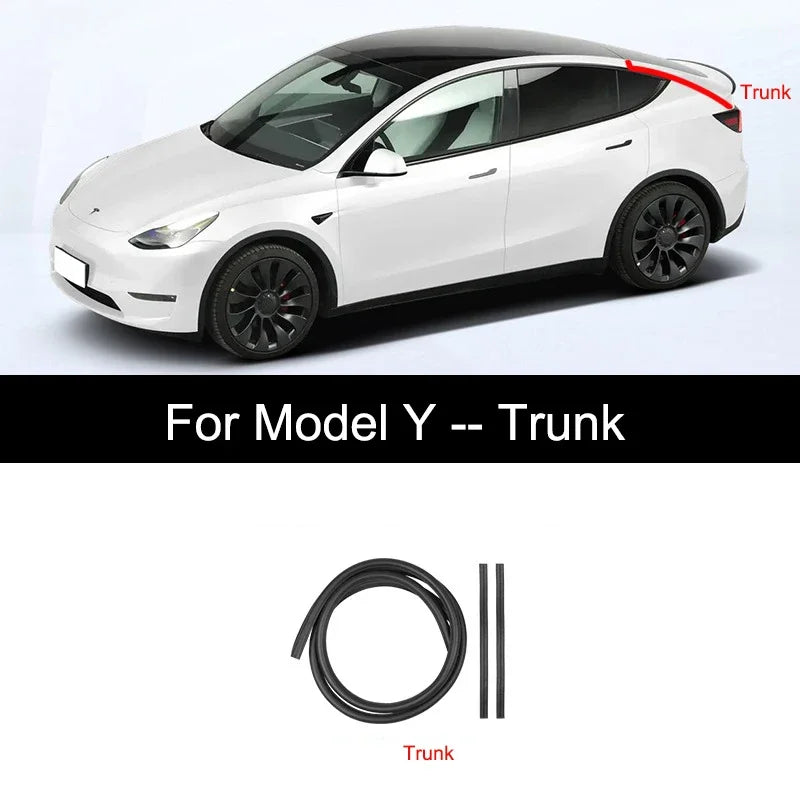 For Tesla Model Y 2021-2024 Door Seal Strip Kit Soundproof Rubber Weatherstrip for Model 3 B-Pillar Sealing Set Noise Reduction