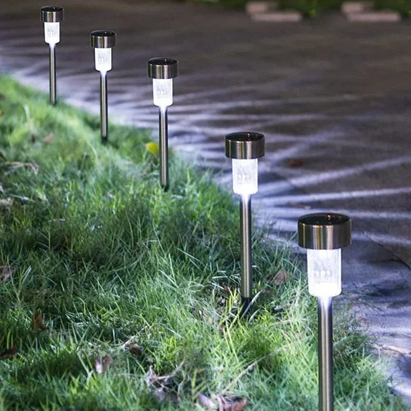 Fairy Light Solar Powered Lamp Outdoor Yard Lawn Decoration 10PCS Stainless Steel Solar Garden Light Lanter Landscape Lighting