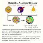 1cm small artificial luminous stone vase decorated with potted plants, fluorescent fish tank for landscaping, pebbles