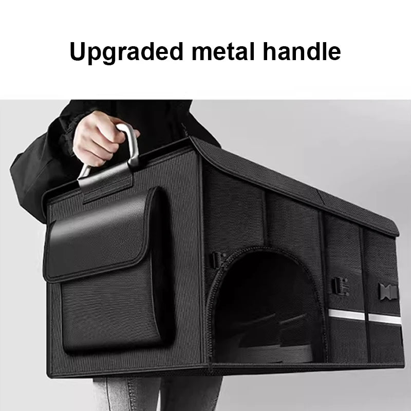 SEAMETAL Ultra-Large Trunk Organizer 72L/110L Foldable Oxford Cloth Portable Storage Box with Waterproof Pouch Fishing/Camping