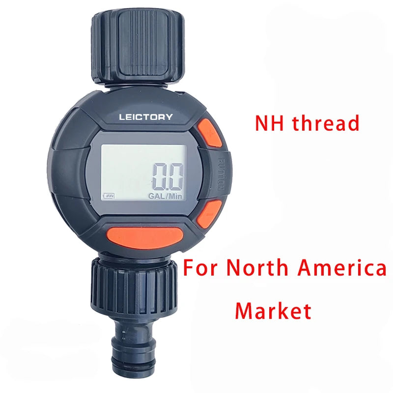 Digital Water Flow Meter Hose Water Meter for Outdoor Garden Hose, Measure Consumption and Water Flow Rate with Quick Connectors