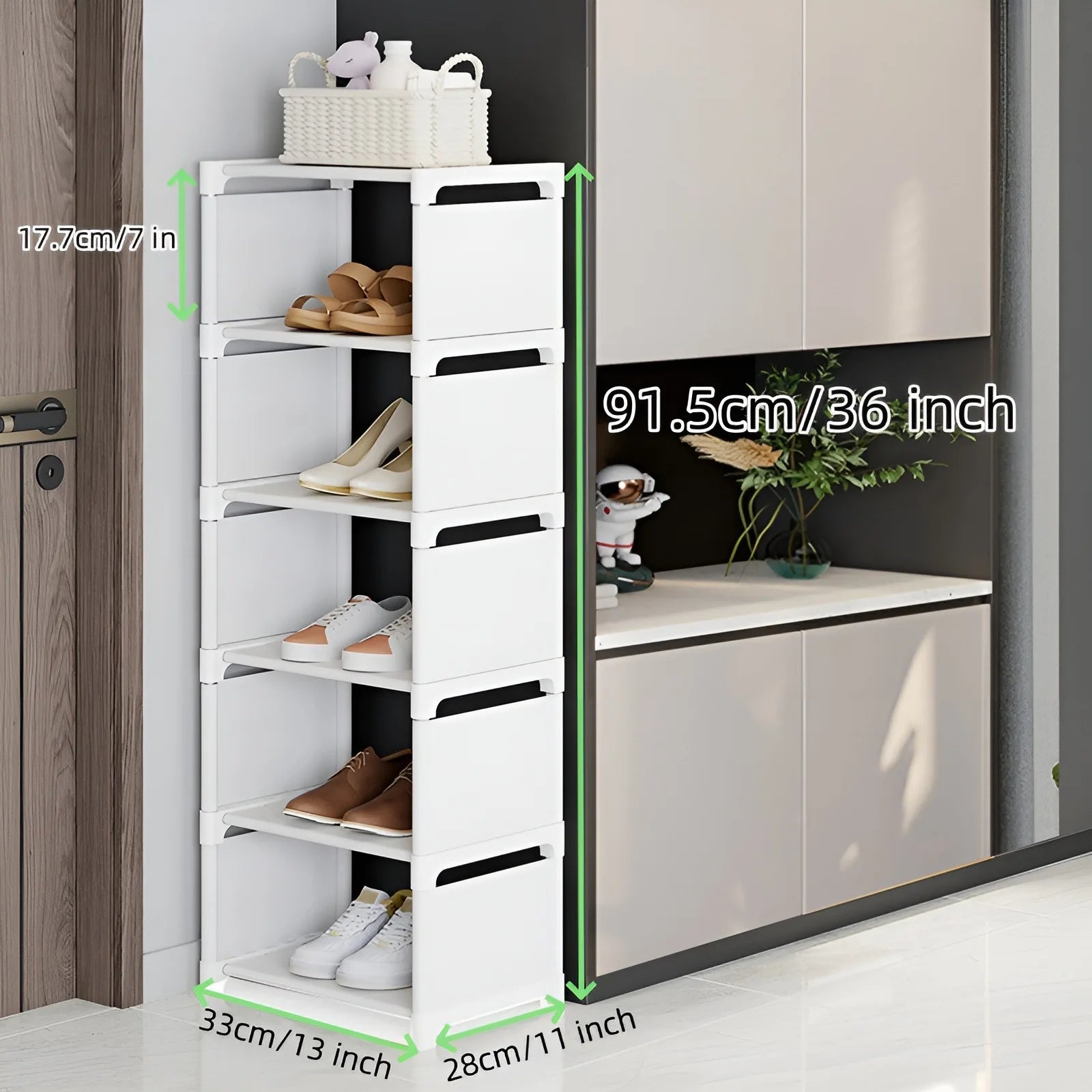 Simple Shoe Rack with High Capacity & Easy Assembly 6-10 Tiers Shoe Storage Organizer for Entryway, Hallway, Living Room & Dorm