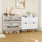 VOWNER Shoe Storage Cabinet with 4 Flip Drawers, Freestanding Shoe Cabinet