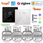 Zigbee & Wi-Fi & MODBUS TUYA Thermostat for Fan Coil Unit, 2P/4P, Cooling/Heating Function,RS485 95-240V, Smart HVAC Control