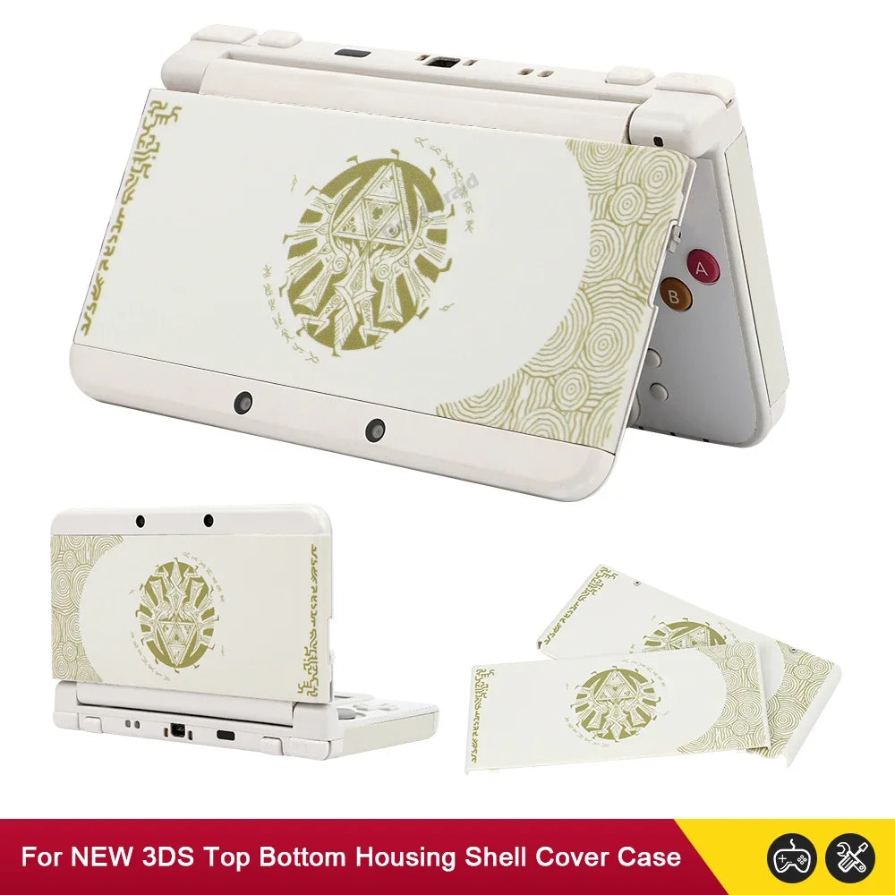 Black White DIY AE Cover For NEW 3DS Faceplate Cover Faceplate Upper and Back Battery Housing Shell Case For NEW 3DS Console