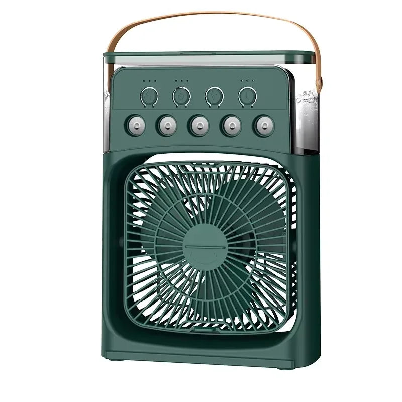 Mini 3 in 1 Air Conditioner Fan USB Desktop Cooler with Humidifier LED