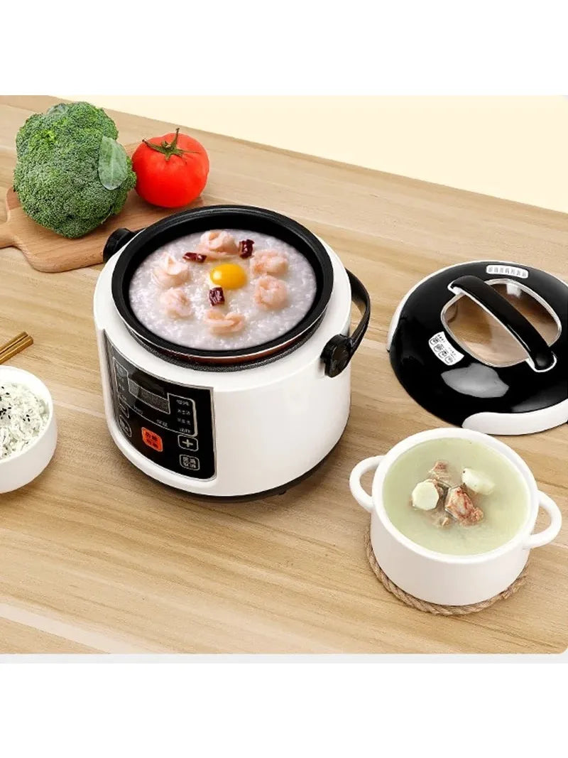 12V 24V Mini Rice Cooker Car Truck Soup Porridge Cooking Machine Food Steamer Heating Lunch Box Meal Heater Warmer 2L