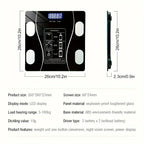 Smart Digital Bathroom Scale, Battery-Powered, Wireless, with Body Fat Monitoring for Home Use, for Women,Men