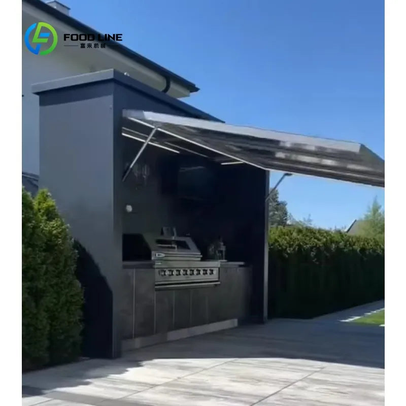 Customized Electric Grills Stainless Steel Outdoor Kitchen Trailer Island with Modular Cabinet and Sink