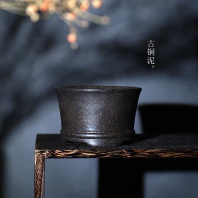 Crude Pottery Purple Sand Plants Pot, Table Vase, Breathable Garden Decoration, Home