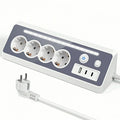 7-in-1 wall-mounted socket with night light, USB-A/C fast charging, 1.5-meter extension cable suitable for home bedrooms