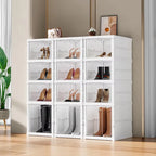 Stackable Shoes Cabinet Stackable Transparent Dustproof Shoe Cabinet Multi-functional Large Capacity Storage Organization Box