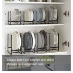 4/2/1pcs Kitchen Rack Dish Storage Rack Cabinet Dish Rack Dinner Plate Drain Rack Countertop Rack Plate Iron