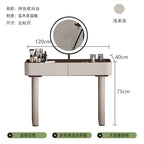 ls 42Italian minimalist solid wood saddle leather retractable dresser makeup table