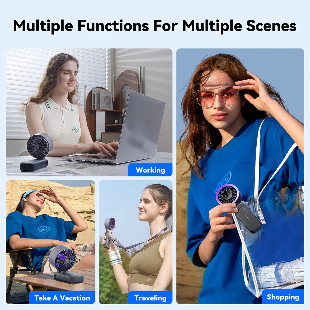 MUXNW 3 in 1 Portable Handheld Fan: Mini Personal Fan 3600mAh Recharge