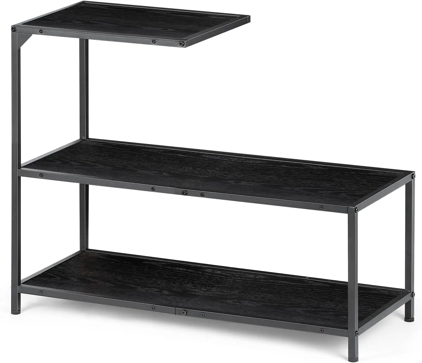 Melos coffee table, metal frame three-layer narrow edge table, sofa bedside table, with decorative ladder frame
