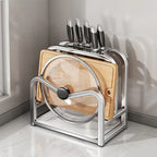 1pc Stainless Steel Knife Holder Kitchen Pot Lid Storage Rack Cutting Board Shelf Household Draining Rack Kitchens Accessories