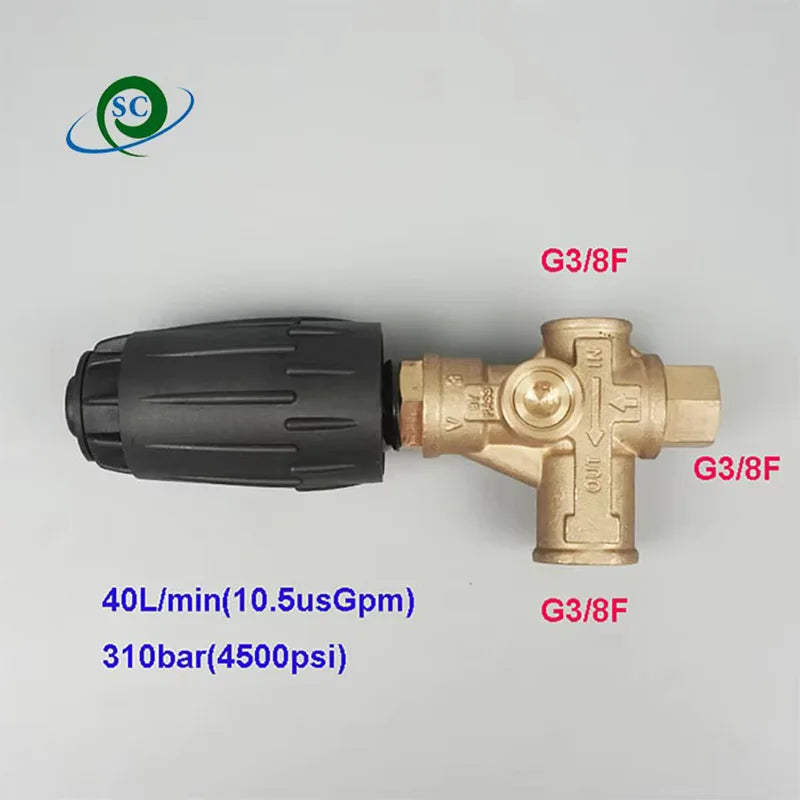 500-600bar 80L/min Pressure Washer Adjustable high pressure washer parts regulator bypass pressure washer unloader valve VHP60