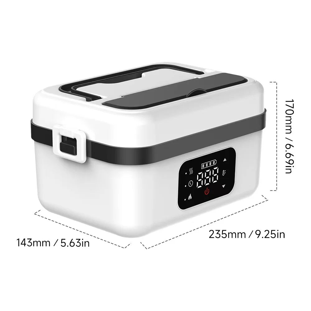 Portable Wireless Lunch Box Heating Water-free Bento Box Large Capacity Insulated Lunch Box For Travel/Office LCD Display