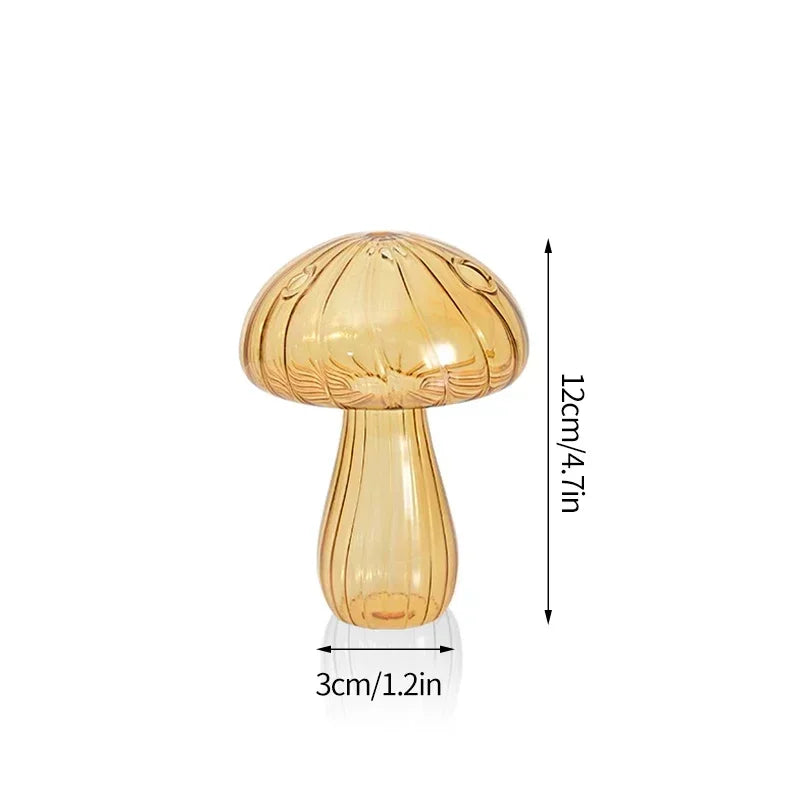 Mushroom Vase Flower Bottle Glass Vase Decoration Home Hydroponics Pot Table Ornament Room Decor Mushroom Accessorie Home Decor