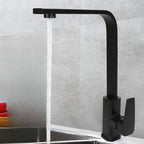 Square Kitchen Faucet Matte Black Brushed Nickel Chorme Hot and Cold Kitchen Sink Tap 360 Degree Rotation Deck Mounted Water Tap