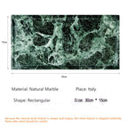Luxury Green Marble Oval Tray: Bathroom Organizer & Fruit Serving Platter, Waterproof Stone Decor for Hotel Spa Home Kitchen