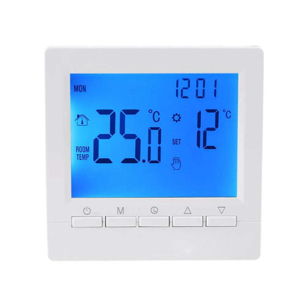 Digital Gas Boiler Thermostat Weekly Programmable Room Temperature Controller Heating Temperature Regulator AA Battery Hand Cont