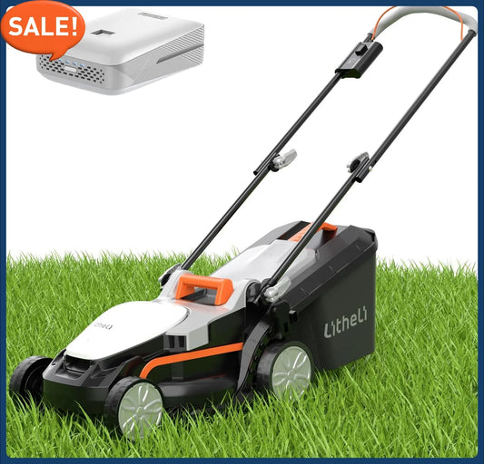 Cordless Lawn Mower 13 Inch, U20 Handy+ 20V Electric Lawn Mowers for Garden,5 Heights Adjustment,4.0Ah Portable Battery Included