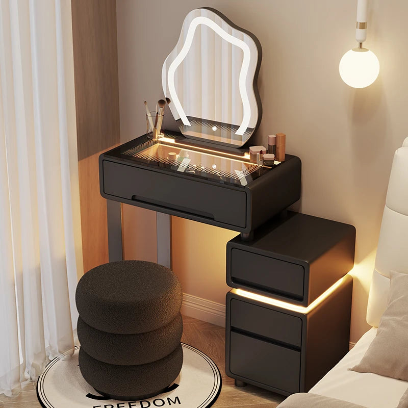 Small apartment dresser bedroom 60CM modern cream style master chest makeup table hairstyle bedroom Drawers for clothes luxury
