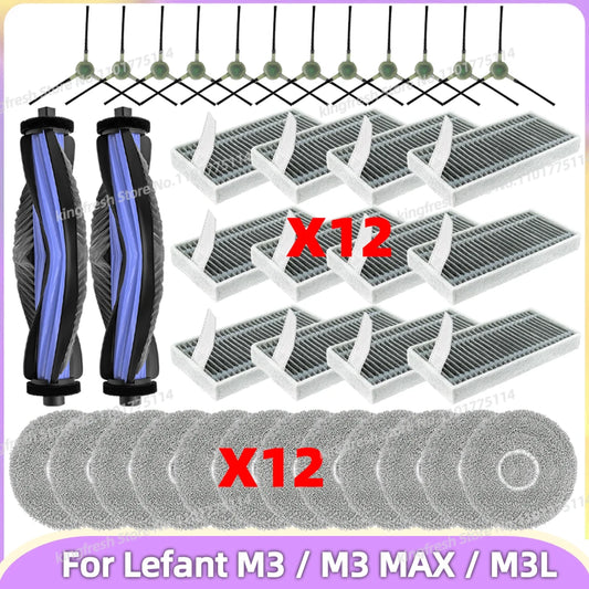 Compatible For ( Lefant M3 / M3 MAX / M3L ) Vacuum Parts Main Roller Side Brush Mop Cloth Filter Accessories