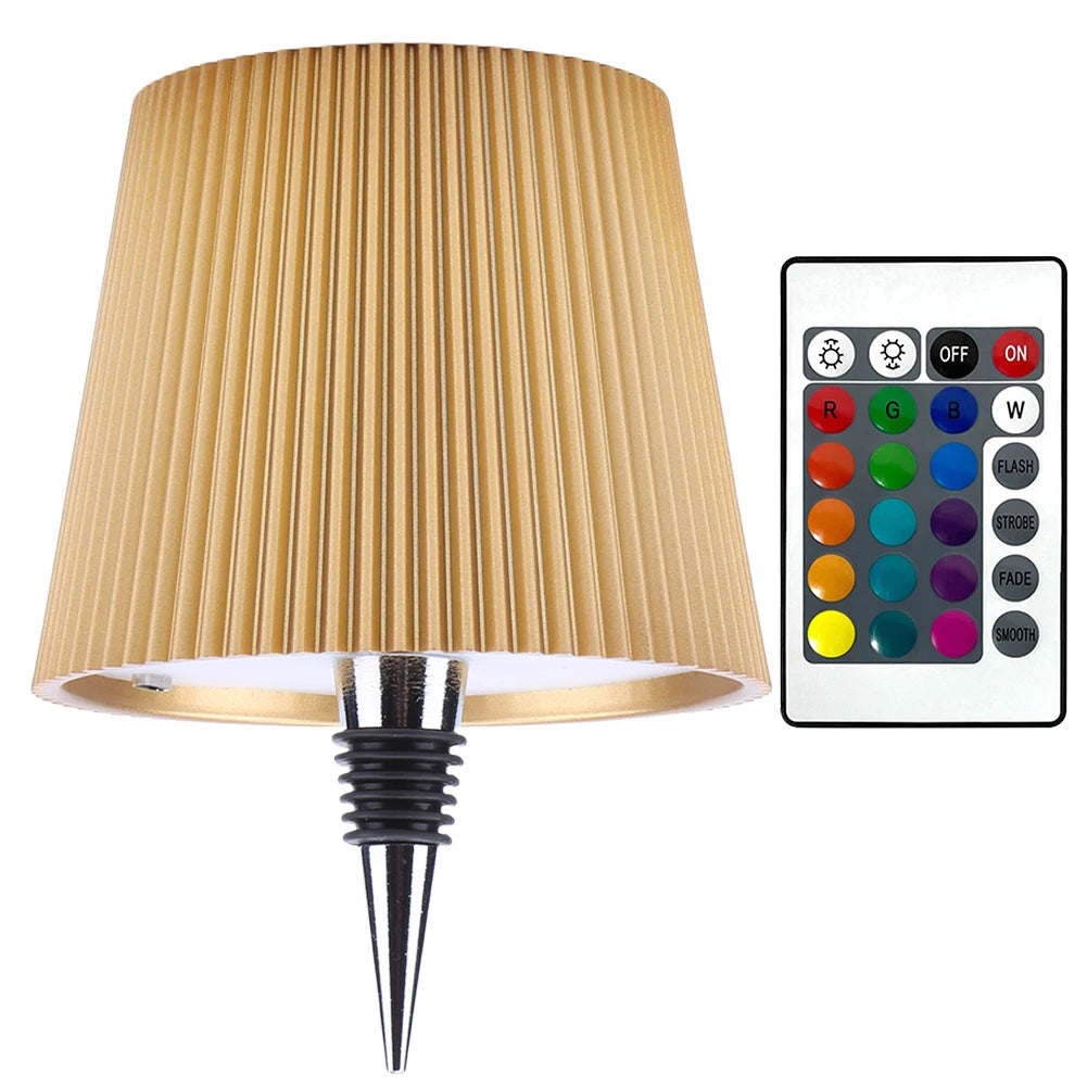 Wireless Bottle Lamp 3 Color + RGB Decorative Night Light Touch-Control Desk LED Lamp for Decorating Living Rooms Parties Bars