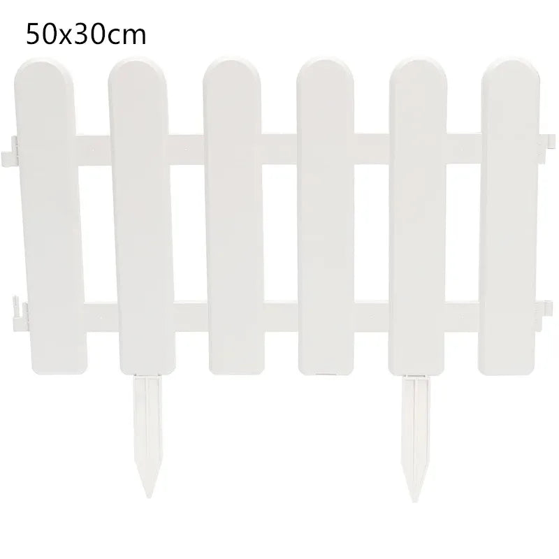White Plastic Garden Fence Border Decoration Plant Flower Protect For Yard Lawn Edging Flower Bed Christmas Tree Decorative
