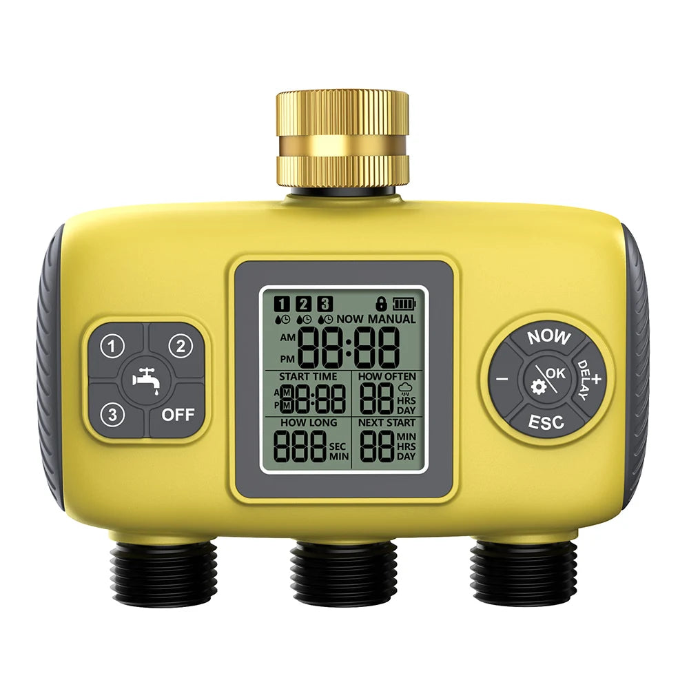1/2/3-Outlets Smart Irrigation Watering System Automatic Water Timer Sprinkle Faucet Hose Programmer Timer for Garden Outdoor