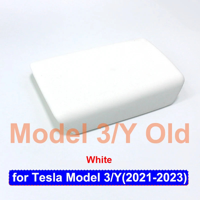 For Tesla Model 3 Y 2023 2025 Armrest Protector Box Cover White Soft TPE Center Console Panel Pad M3H Highland 2024 Accessories