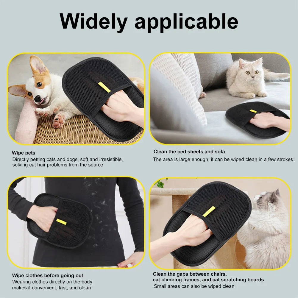 Pet Grooming Deshedding Gloves - Brush for Dogs, Cats & Rabbits with All Hair Types | AlluCanFind