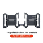 YZ For Tesla Model Y 2021-2025 TPE Under Seat Corner Guard Seat Slide Rails Protector Cover Anti-Kick Decor Flocking Accessories