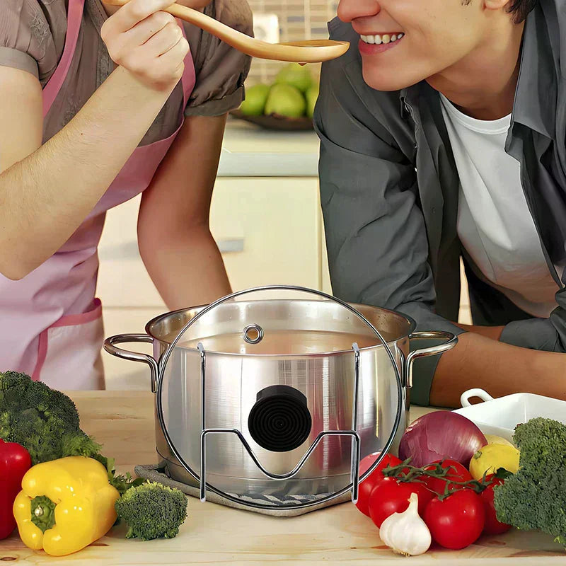 Kitchen Desktop Pot Lid Holder Multifunctional Pot Cover Rack Spatula Storage Rack Pot Lid Rest Kitchen Organizer Kitchen Tools