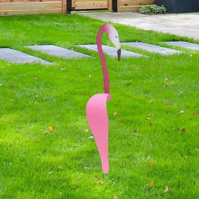 Garden Decoration Dancing Birds Metal Art Decor Swirl Dancing Flamingo Birds Summer Outdoor Ornaments for Garden Yard Backyard