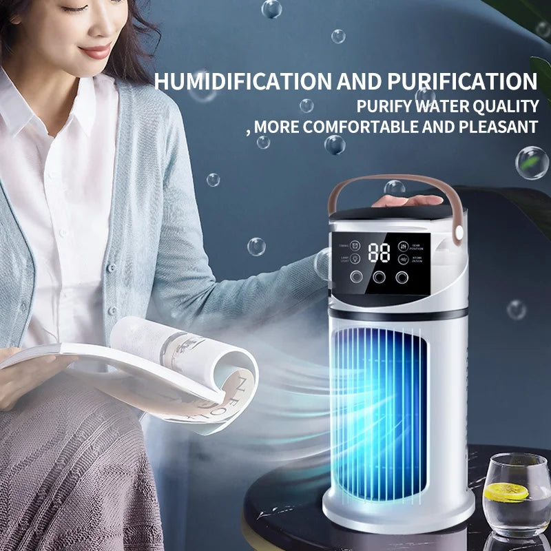 Portable Air Cooler Fan Humidifier with 1 9 Adjustable Wind Speed 1 8