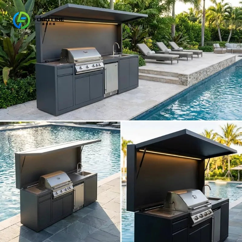 Customized Enclosed Outdoor Grill Kitchens 304 Stainless Steel Sets One-Stop Outdoor Kitchen Solutions
