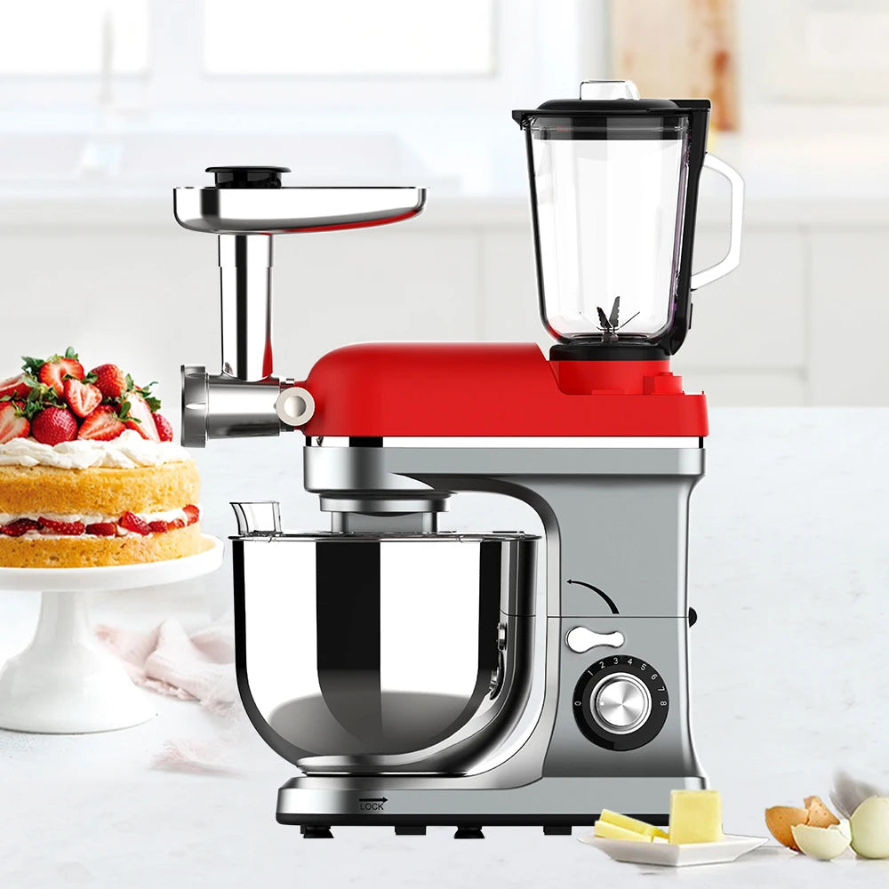 Kitchen 6.5 Liters Big Capacity 3 In 1 Food Mixer 1300w Electric Food Stand Dough Mixer With Stainless Steel Bowl