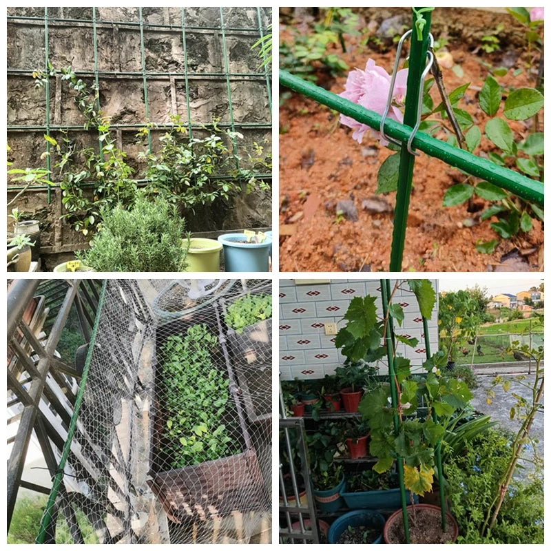 8~16mm Plant Stakes Gardening Pillar Plastic Coated Steel Pipe 60cm Length Supporting Climbing Flower Fruit Vegetables Support