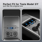 Quick Charger USB Shunt HUB For Tesla Model 3 Model Y 27W Intelligent Docking Station Car Adapter Powered Splitter Extension
