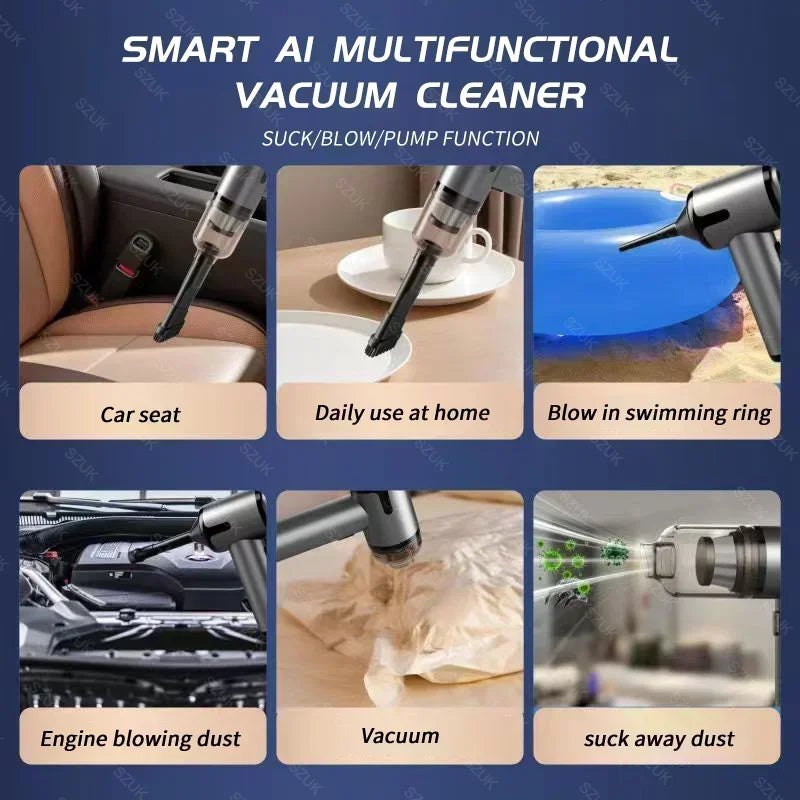 SZUK 148000Pa Car Vacuum Cleaner Powerful Wireless Portable Cleaning Machine Strong Suction Mini Handheld Vacuum Cleaner for Car